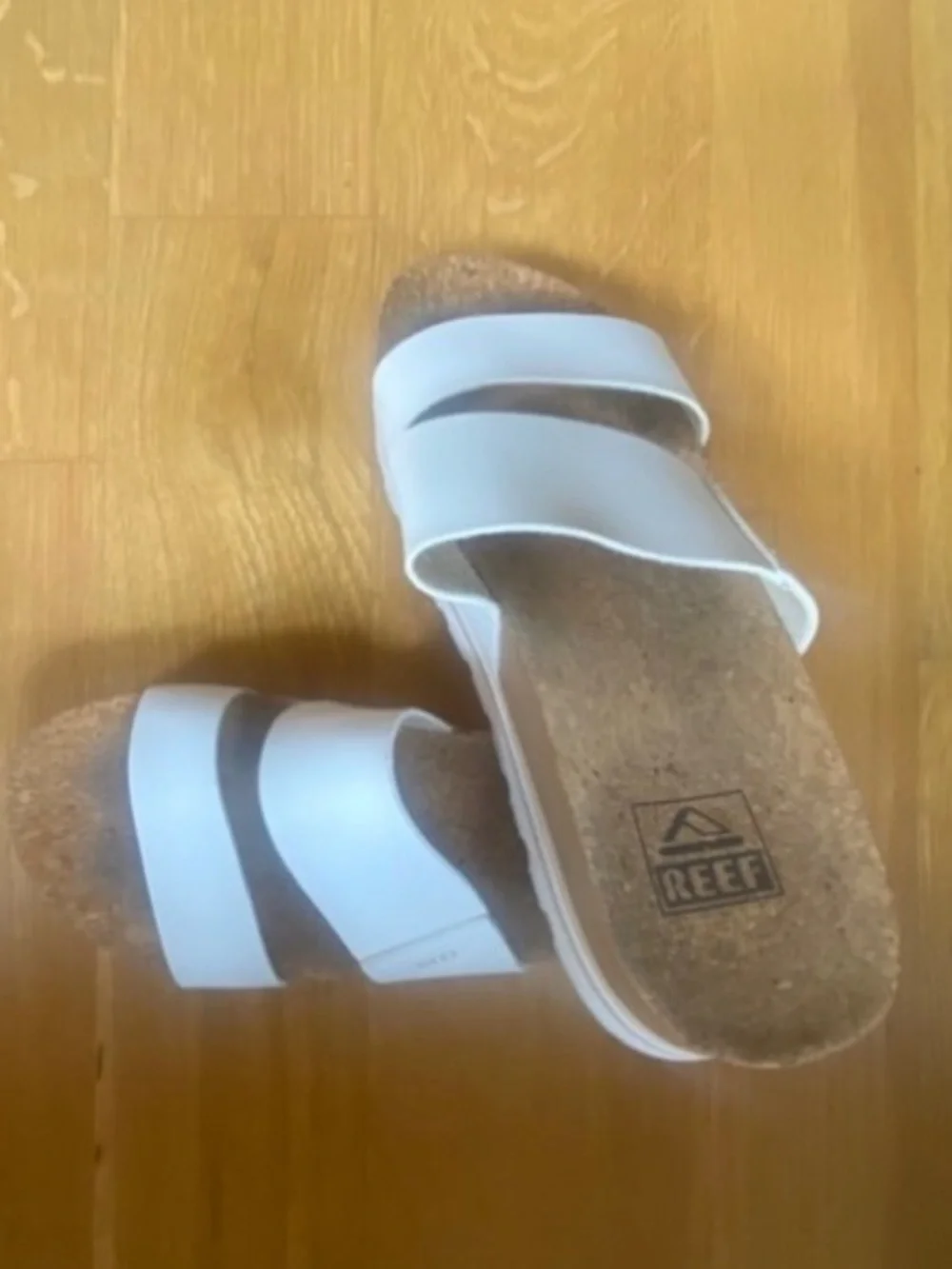 Reef White Platform Double-Strap Summer Slide, 7